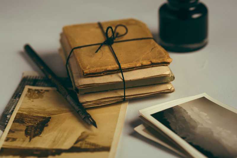 Old letters wrapped in a bundle 